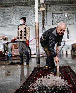 شستشوی سنتی قالی در قالیشویی بلوار فردوسی قم