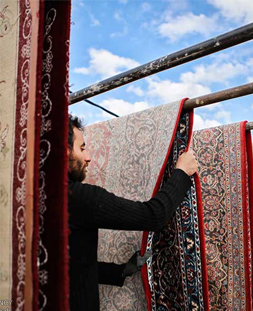 خشک کردن قالی در قالیشویی بلوار فردوسی قم